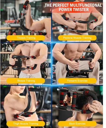 Vista 2 de Entrenador de Brazo Twister de Última Generación, Barra de Ejercicio Ajustable con Resorte de Potencia, Fortalecedor de Ejercicios de Antebrazo