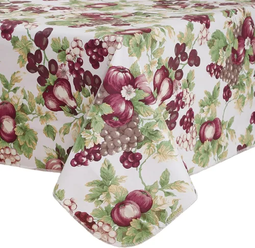 Vista 13 de Mantel de vinilo resistente con reverso de franela, mantel de plástico impermeable a prueba de aceite, resistente a las manchas, limpiable, cubierta