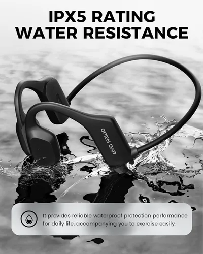 Vista 6 de UltraComfort Auriculares de conducción ósea de oreja abierta, auriculares inalámbricos Bluetooth 5.3, IPX5 impermeable, 8 horas de reproducción