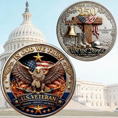 Vista 11 de America - Moneda conmemorativa del 250 aniversario, desafío de 250 aniversario de Estados Unidos, para patriotismo, moneda de aniversario