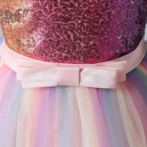 Vista 33 de Vestido de tul de unicornio arcoíris para niñas, vestido de princesa para cumpleaños, Halloween, Navidad, concurso de baile, fiesta de baile