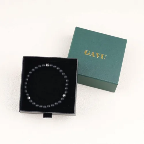 Vista 7 de GAVU Pulsera de cristal con cuentas de piedra Fleur De Lis