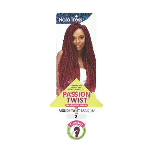 Vista 4 de Janet Collection - Trenzas de ganchillo Nala Tress Passion Twist de 18 pulgadas (paquete de 5, 2)