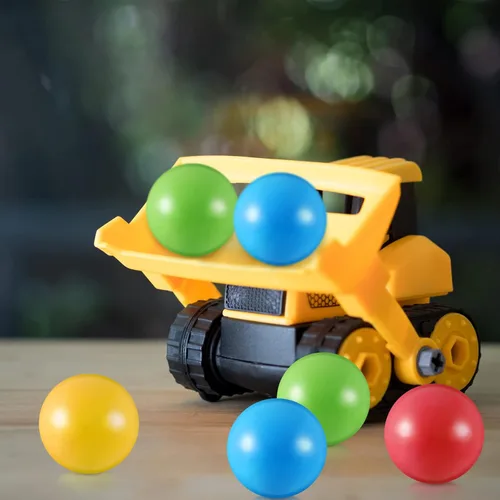 Vista 4 de Civaner 6 bolas de repuesto de plástico multicolor pequeñas, bulldozer popper, bolas de juguete de 1.75 pulgadas, suaves a prueba de aplastamiento