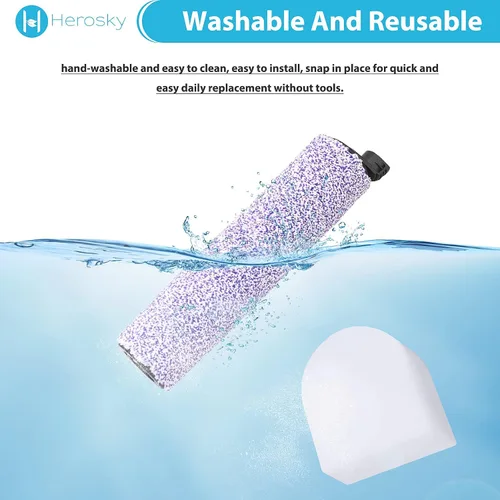 Vista 7 de 2 Kit de filtro de rodillo de repuesto HydroVac para aspiradora Shark AW261 WD261 WD101 AW302 WD161 WD201 WD100 WD200 HydroVac XL 3 en 1, Reemplace