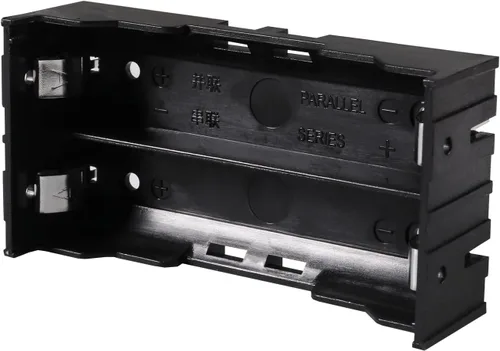 Vista 6 de 6 unids 18650 caja de batería titular 2 ranuras x 3.7 V 18650 caja de almacenamiento de batería, en paralelo negro baterías clip caja con pin