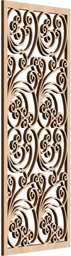 Vista 119 de 9 3/8"W x 24 3/8"H x 1/4"T Marilla Decorativos Paneles de Pared de Madera Calado, Abedul