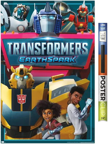 Vista 16 de Trends International Transformers: Earthspark - Póster de pared de grupo, 14.725 x 22.375 pulgadas, versión enmarcada de madera de granero
