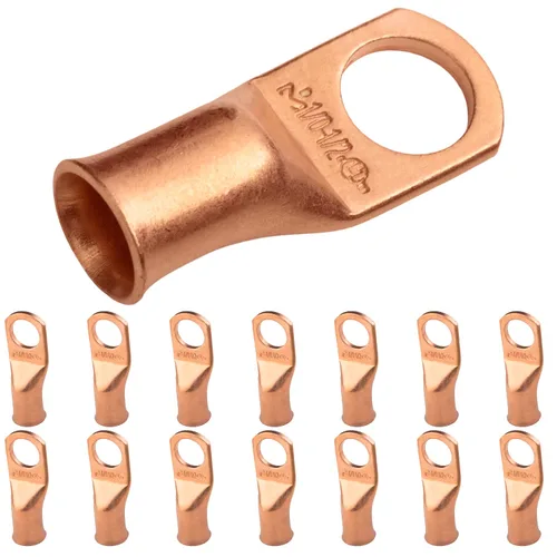 Vista 58 de SELTERM - 5 terminales de anillo resistentes para cable de batería, calibre 1/0 AWG, pernos de 1/2 pulgadas, terminales de calibre 0, ojales