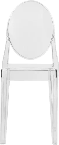 Vista 8 de LeisureMod Marion Mid-Century - Silla de comedor de acrílico moderna, silla apilable de plástico para comedor y cocina, juego de 2 (transparente)