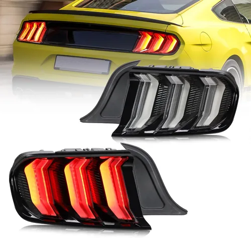 Vista 11 de Luces traseras LED VLAND Compatibles con Ford Mustang 2015-2020 con secuenciales (5 modos - lente roja)