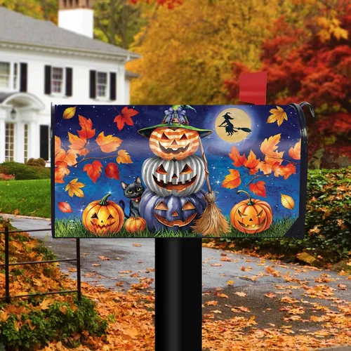Vista 2 de Briarwood Lane Cubierta para buzón de calabaza de Halloween