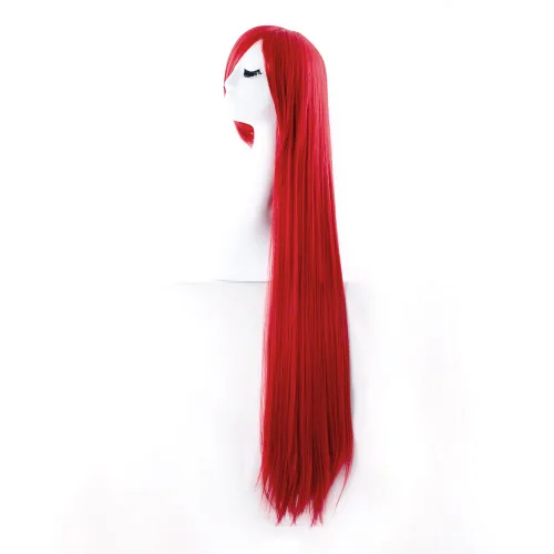 Vista 2 de MapofBeauty - Peluca para anime de 40 pulgadas de largo y lisa para fiesta de cosplay (rojo)