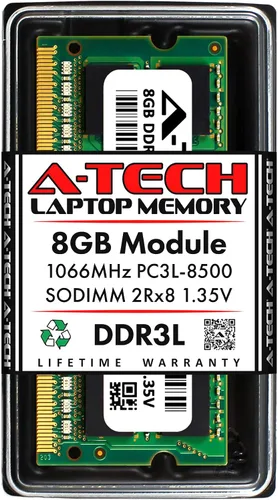 Vista 15 de A-Tech - Módulo de memoria RAM SODIMM para portátil de 1 GB DDR3 1066 MHz PC3-8500 CL7, 1,5 V, 204 pines, sin ECC, SO-DIMM para portátiles