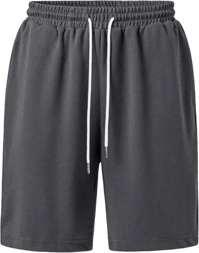 Vista 2 de Pantalones cortos deportivos para hombre de 9 pulgadas con bolsillos profundos para correr, deportes, senderismo, gimnasio, trotar, uso diario