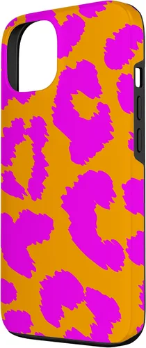Vista 2 de Funda estética para iPhone 13 con estampado de leopardo, guepardo y naranja