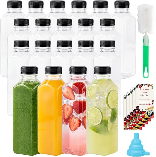 Vista 12 de SUPERLELE 20 botellas de jugo de chupito de plástico de 2 onzas con tapas