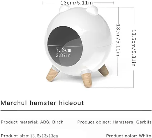 Vista 7 de Marchul Escondite de hámster, decoración de hábitats de casa para hámster enano jerbos de hámsteres sirios (blanco)