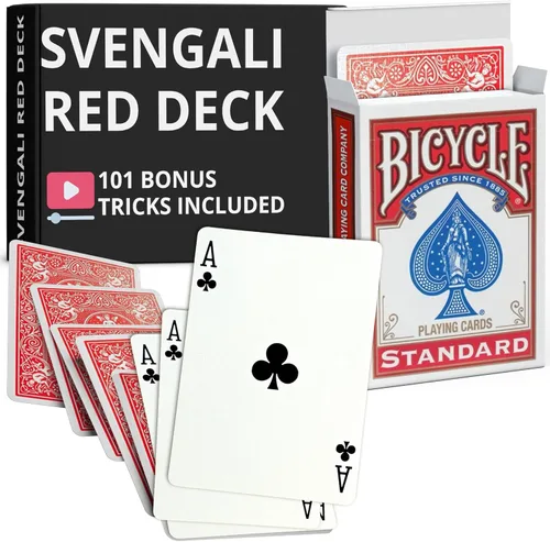Vista 51 de Ted's Sterling Magic Precision Red Rider Back Bicycle Mazo Svengali con Instrucciones para 100+ Trucos (2 de Tréboles)