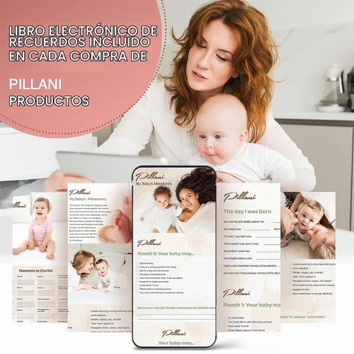 Vista 6 de Almohada de Lactancia PILLANI para Amamantar, Almohada de Pecho con Barrera de Seguridad para Mayor Comodidad, Registro de Bebé, Funda de Algodón