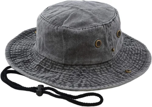 Vista 22 de The Hat Depot - Sombrero de safari, de algodón lavado a la piedra, de ala ancha, plegable, doble cara y sombrero de pesca