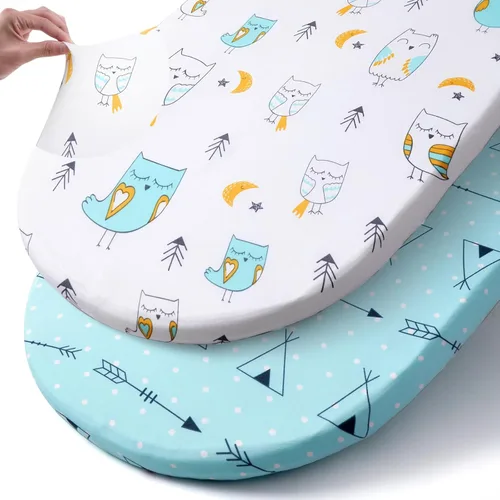 Vista 36 de Pack n Play Sheets BROLEX - Juego de 2 sábanas para cuna, juego de sábanas elásticas y portátiles para cuna, funda de colchón convertible