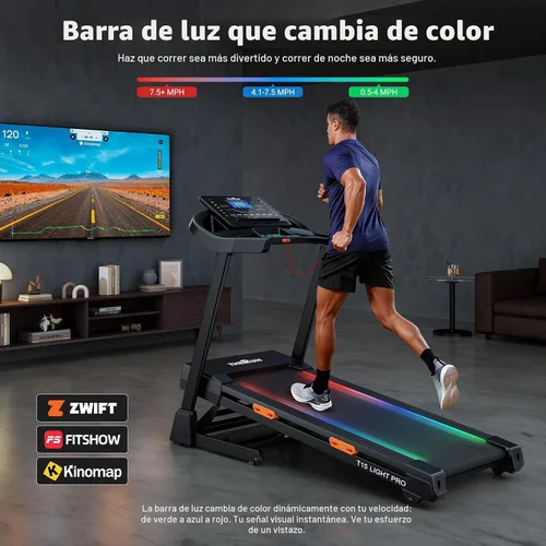 Vista 4 de THERUN Cinta de correr con inclinación automática al 20%, motor de 12 MPH y 3.5 HP, cinturón de correr grande de 55 x 20 pulgadas con consola