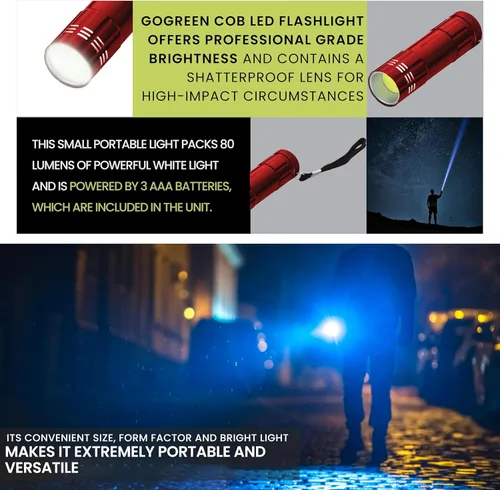 Vista 7 de GoGreen Power GG-113-COBRD 9 - Linterna LED, color rojo