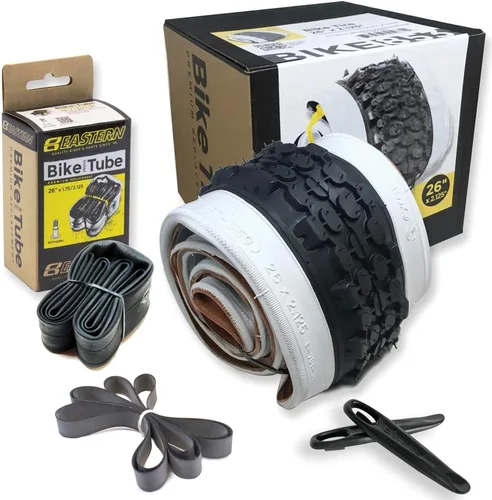 Vista 3 de Neumáticos clásicos de pared blanca para tus ruedas Cruiser y accesorios de bicicleta de crucero de playa. Neumáticos de bicicleta de pared blanca