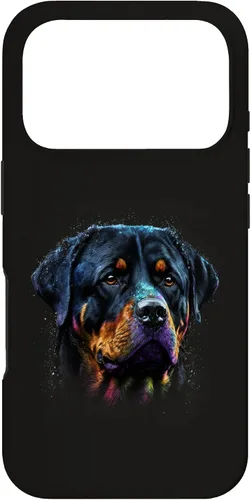 Vista 30 de Rottweiler Dog Face Watercolor Colorful Art Hand Drawn Case for iPhone 17