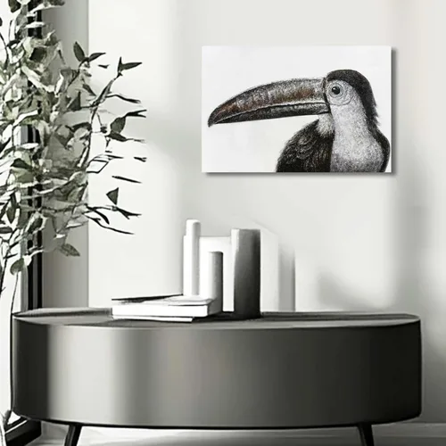 Vista 3 de Pintura de Pájaros Arte de Pared en Blanco y Negro Impresiones de Pared de Animales Lienzo Pequeño Enmarcado Obra de Arte para Oficina Dormitorio