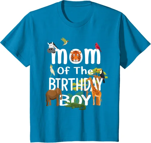 Vista 56 de Camiseta de fiesta de animales con temática de zoológico para niño de cumpleaños, Negro