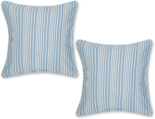 Vista 18 de DII Colección de fundas de almohada, algodón reciclado, cremallera oculta, 18x18, Dobby Plus, blanco roto, 2 piezas
