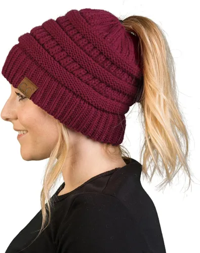 Vista 189 de Funky Junque - Gorro para mujer con ranura para cola de caballo