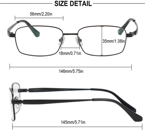 Vista 40 de Agstum Gafas ópticas de montura duradera de titanio con montura completa