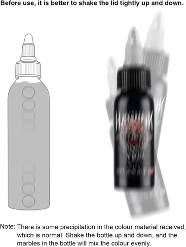 Vista 7 de HAWINK Tinta negra del tatuaje 4oz (4.1 fl oz) del pigmento amistoso suministros concentrado negro ti203-120-002