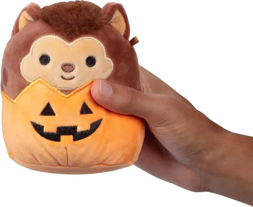 Vista 4 de Squishmallows Jazwares - Paquete de 5 piezas originales de 5 pulgadas, mini peluche oficial de Jazwares, calabaza, vampiro, momia y más, juguete