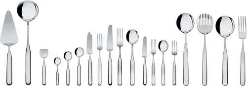 Vista 2 de Alessi Juego de ensalada "Collo-alto" en acero inoxidable 18/10 pulido espejo, plata