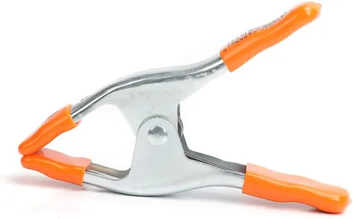 Vista 4 de Adjustable Clamp Co Jorgensen 3202-HT Abrazadera de resorte de 2 pulgadas con mango y punta, plata/naranja