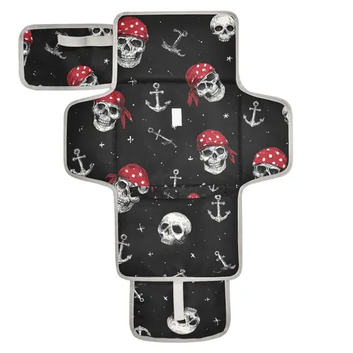 Vista 9 de Cambiador de pañales portátil con estampado de vaca beige y negro, impermeable, plegable, tapete cambiador de pañales de viaje para bebés, regalos