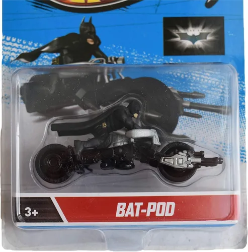 Vista 2 de Hot Wheels Bat Pod Motocicleta, escala 1:64, Batman, unisex, niños