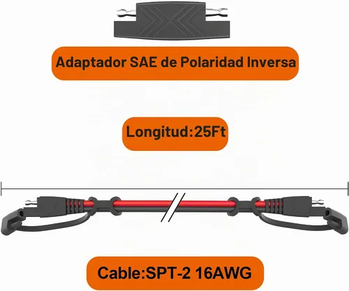 Vista 3 de POWISER - Cable de extensión SAE a SAE de 3 pies, conector de desconexión rápida 16 AWG, para panel solar automotriz, enchufe SAE (3 pies (16 AWG))