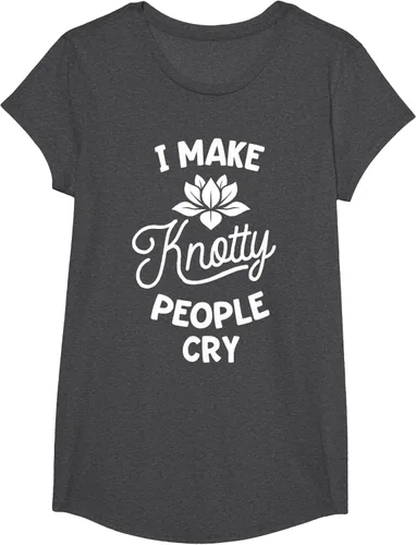 Vista 45 de Camiseta divertida de terapia de masaje I Make Knotty People Cry, Negro, S