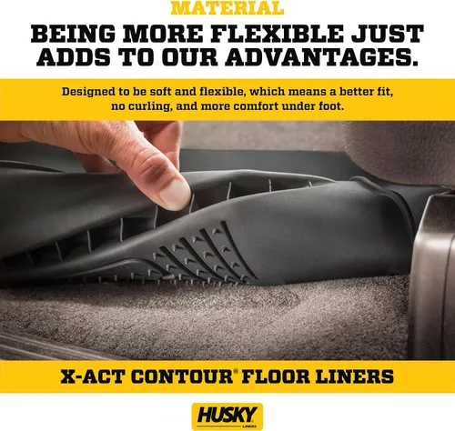 Vista 5 de Husky Liners X-act - Alfombrillas de piso de contorno Compatible con Toyota Tundra CrewMax 2022 - 2024 2ª fila, 1 pieza negro - 53791