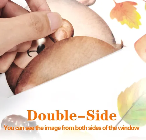 Vista 4 de Decoraciones navideñas para ventanas, calcomanías de ventana de Navidad de doble cara para vidrio