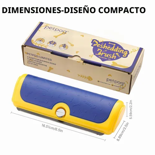 Vista 8 de Cepillo para perros para desprendimiento, pelo corto, azul y Azul y Amarillo