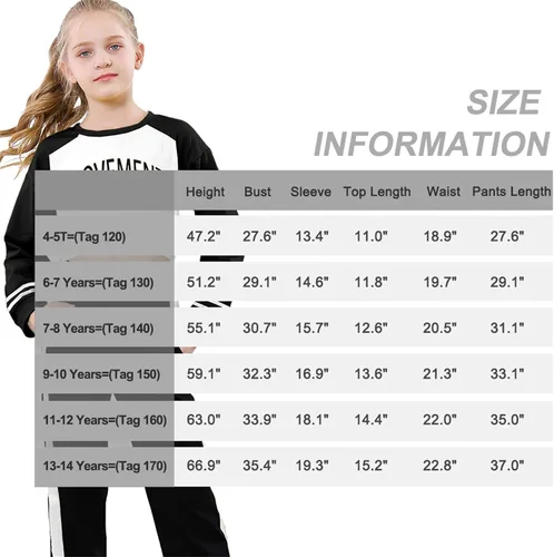 Vista 6 de Betusline Conjuntos de 2 piezas para niñas, lindos conjuntos de ropa de otoño e invierno, 4T-14 años