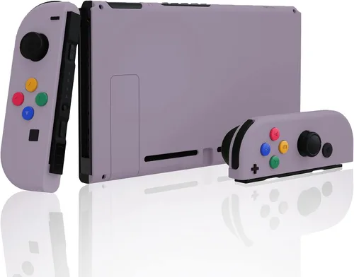 Vista 3 de eXtremeRate Soft Touch Grip Backplate for Nintendo Switch Console, NS Joycon Handheld Controller Housing with Colorful Buttons, DIY Replacement