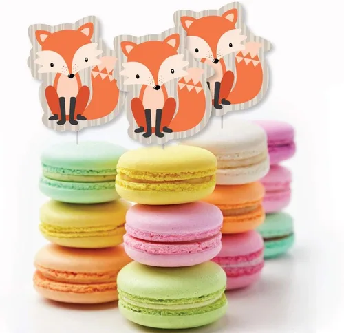 Vista 3 de Big Dot of Happiness Fox - Recortes para baby shower o fiesta de cumpleaños, 24