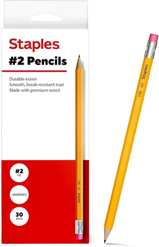 Vista 11 de Lápices de madera Staples, plomo #2, paquete de 8 – Lápices de escritura diaria para la escuela, la oficina y la tarea
